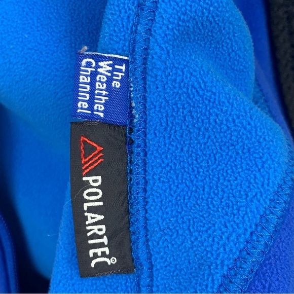 LL Bean Women Medium Coat Blue Polar Fleece Windbreaker Zip Front Light Jacket - Picture 9 of 9